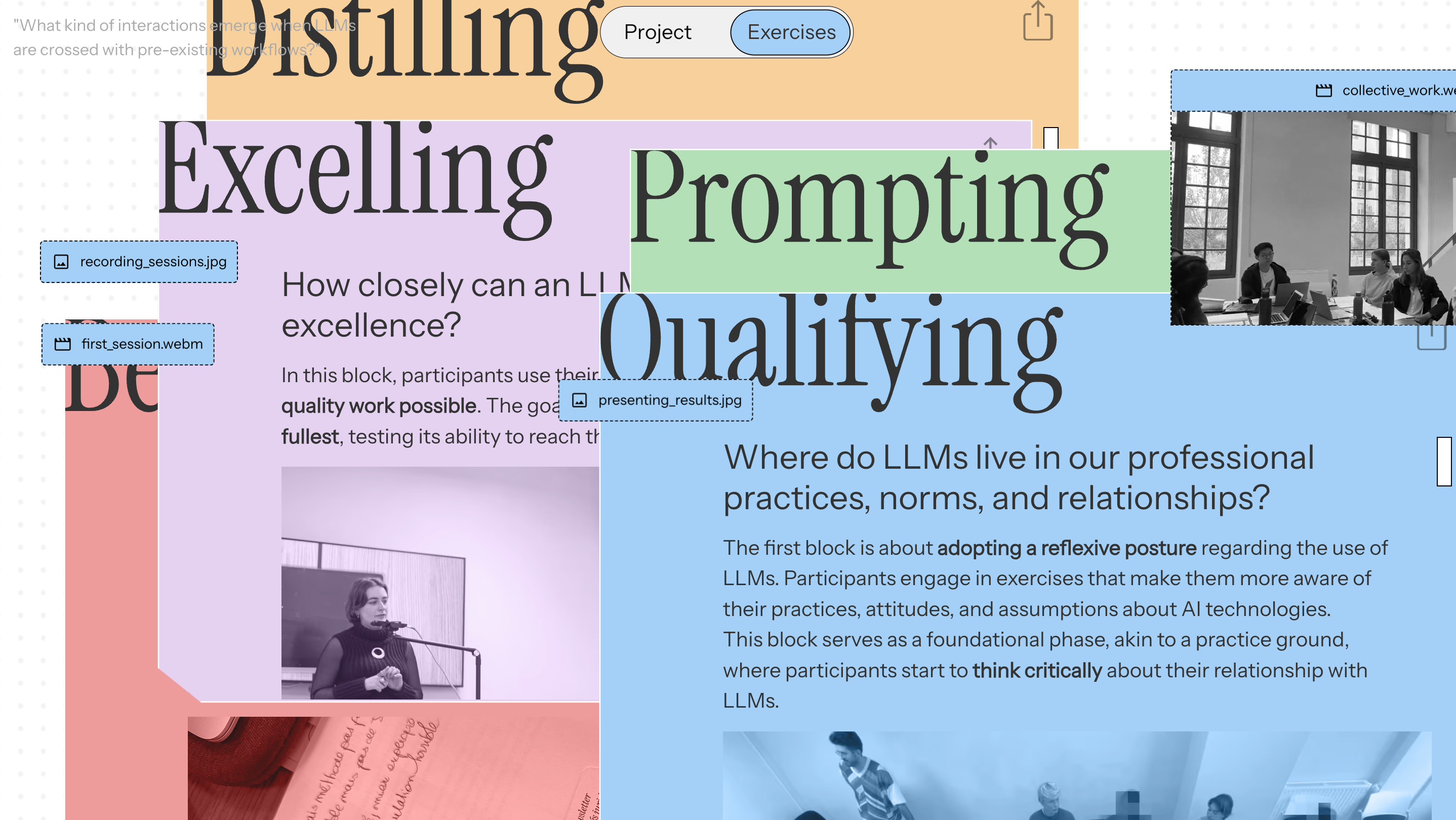 Capture d'écran du site web du projet